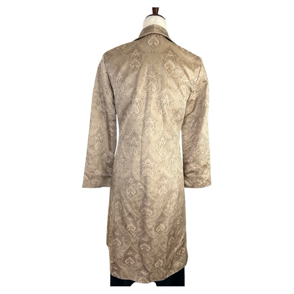 ADRIANNA WOMEN’S TAN OPEN JACKET 100% SILK SHELL WITH BEAD DETAIL SZ 6 - Picture 2 of 8